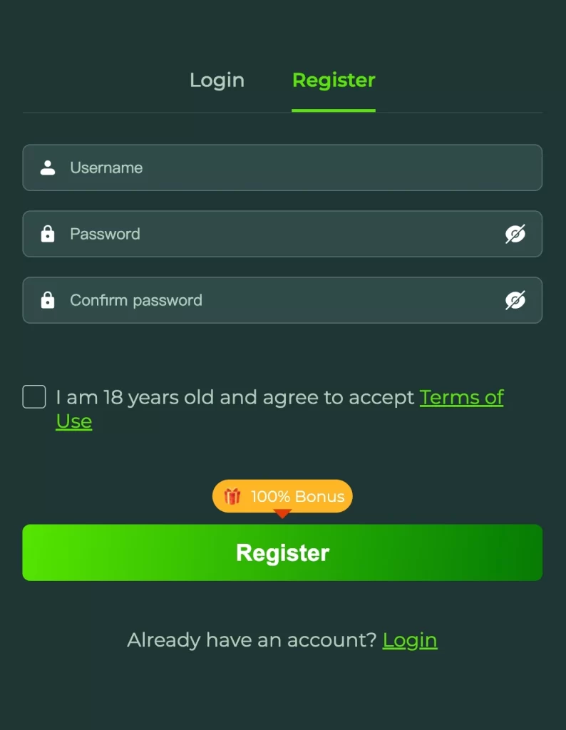 WINPH Online casino registration form for real money gaming